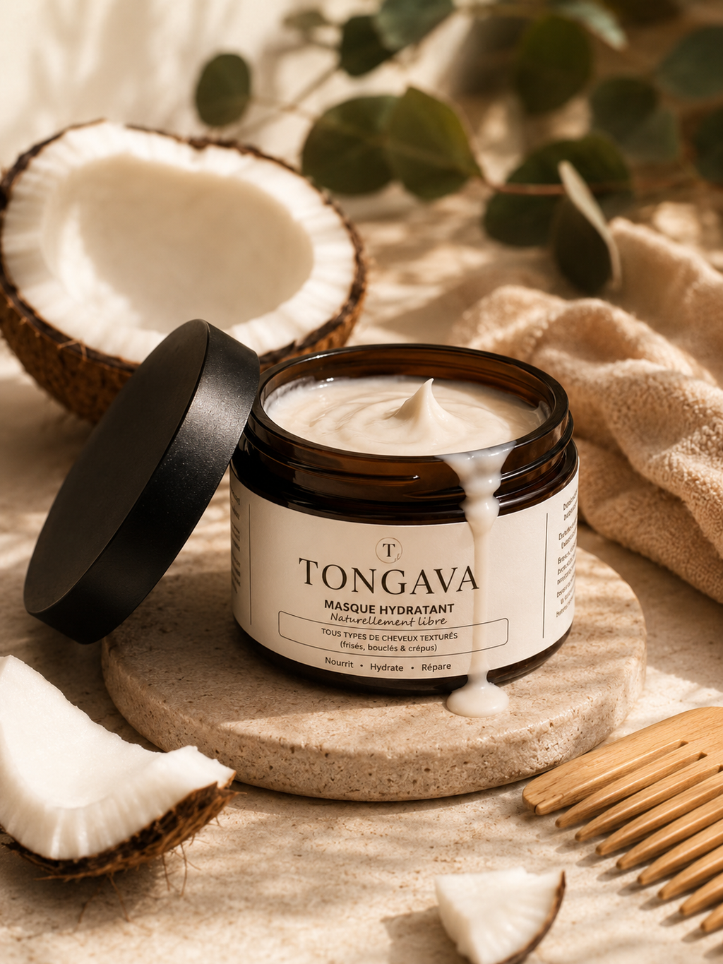 Masque hydratant pour cheveux texturés
