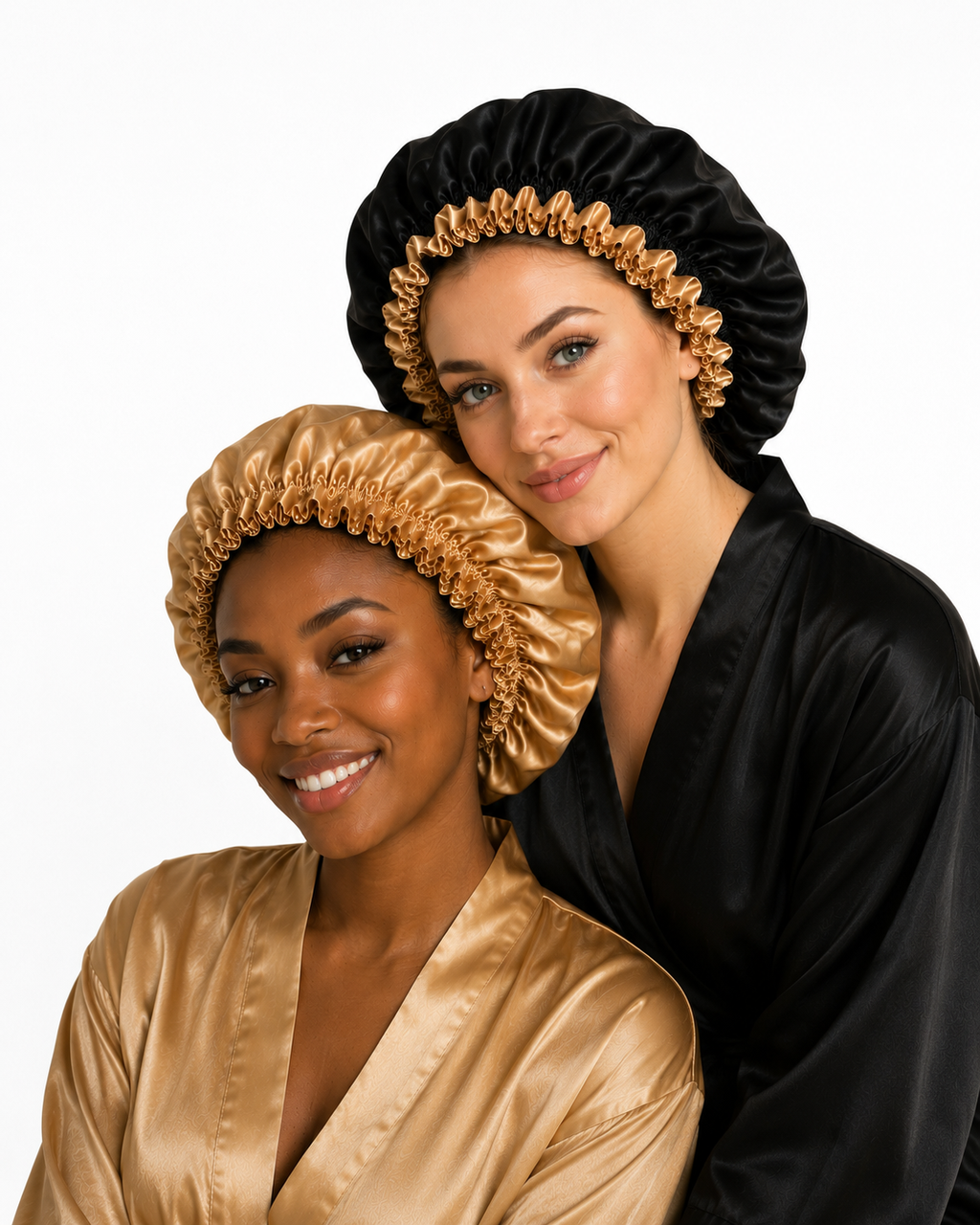 bonnet en satin réversible